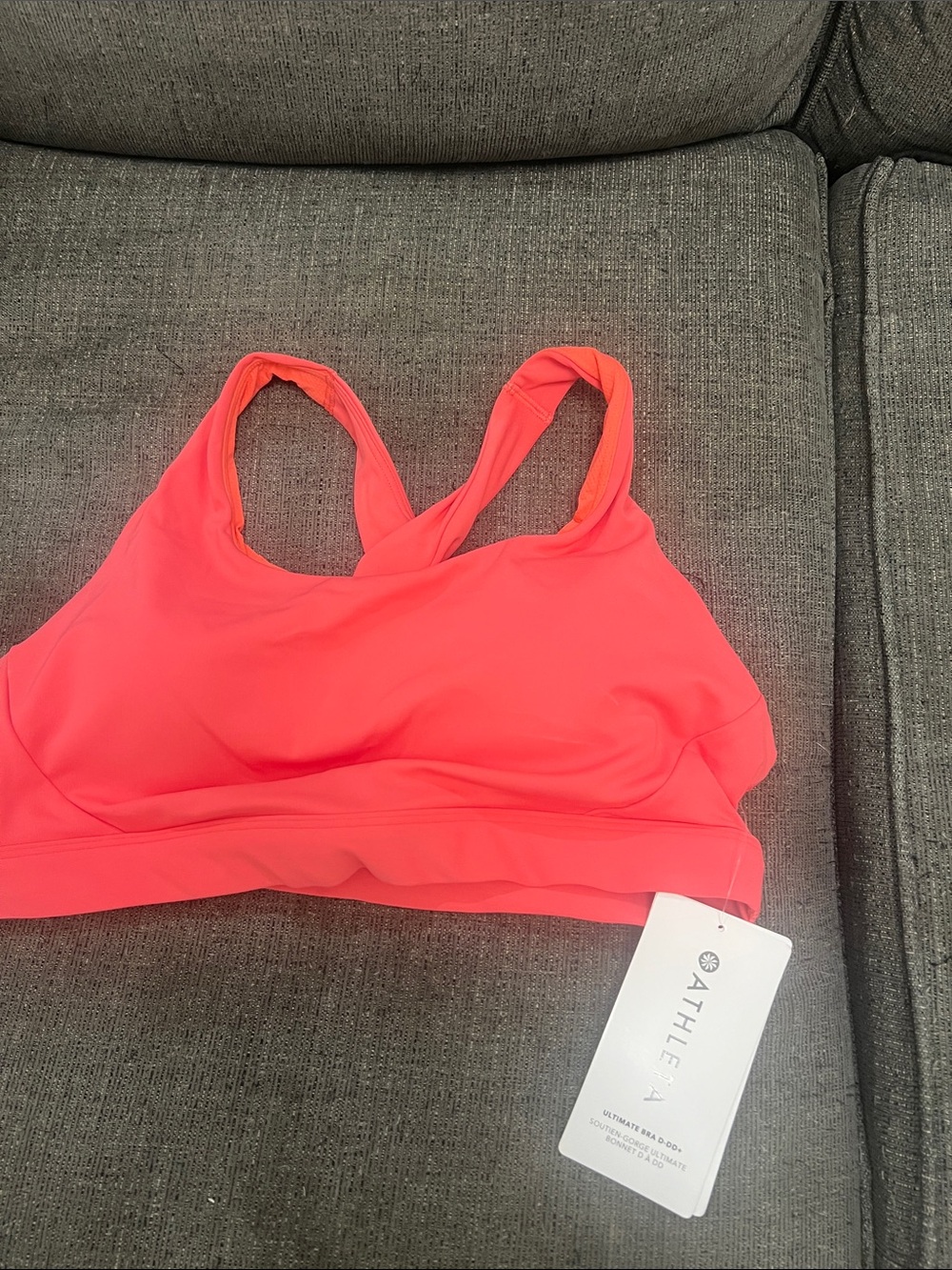 Athleta Bright Coral Racerback Sports Bra